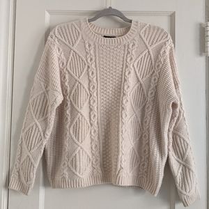 Topshop cable knit jumper in ecru
